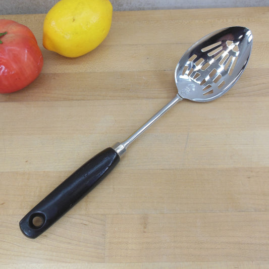 Ekco Chromium Plated Slotted Kitchen Spoon Black Wood