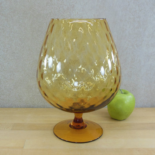 Empoli Italian Amber Optic Glass Brandy Snifter 11" Vase