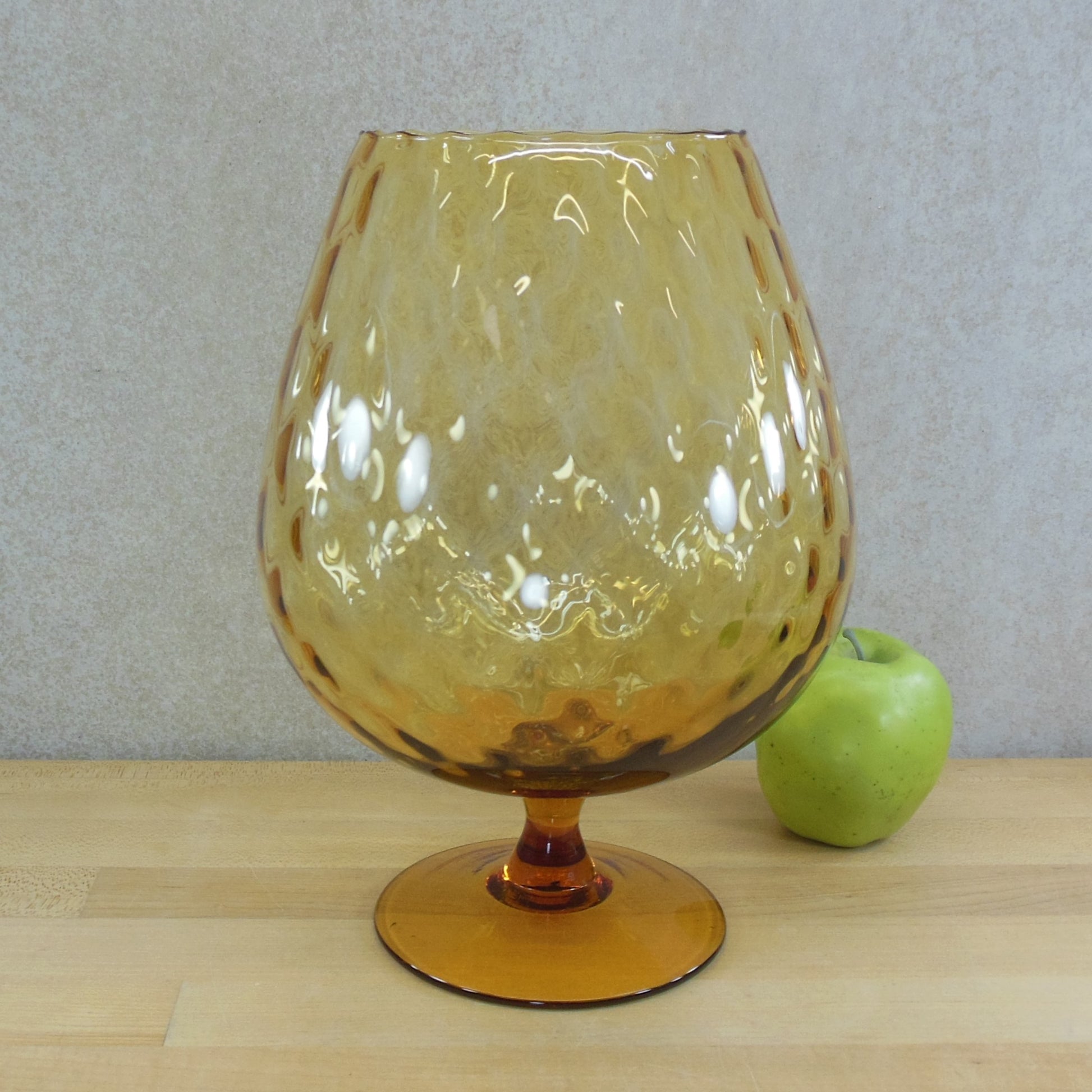 Empoli Italian Amber Optic Glass Brandy Snifter 11" Vase