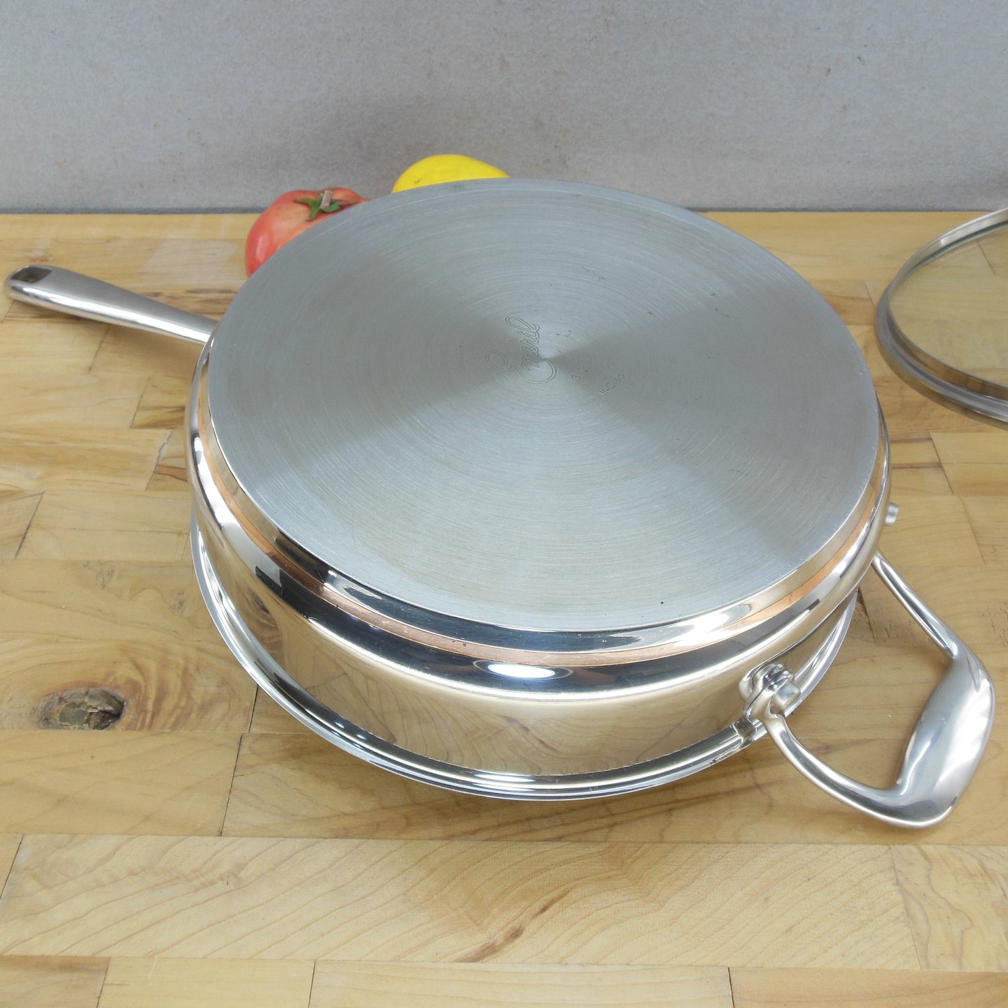 Emeril By All-Clad Stainless Copper Core 10" Saute Pan 3 Quart Lid Vintage