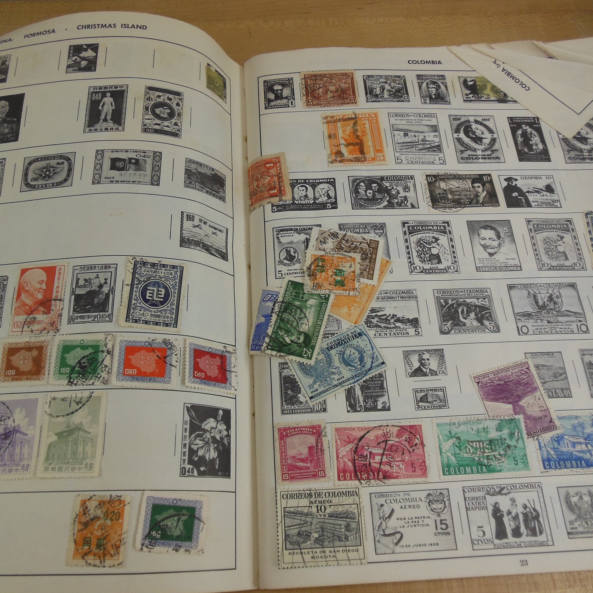 Explorer World Stamp Collector Album 1960 - Partially Filled Unresearched Loose
