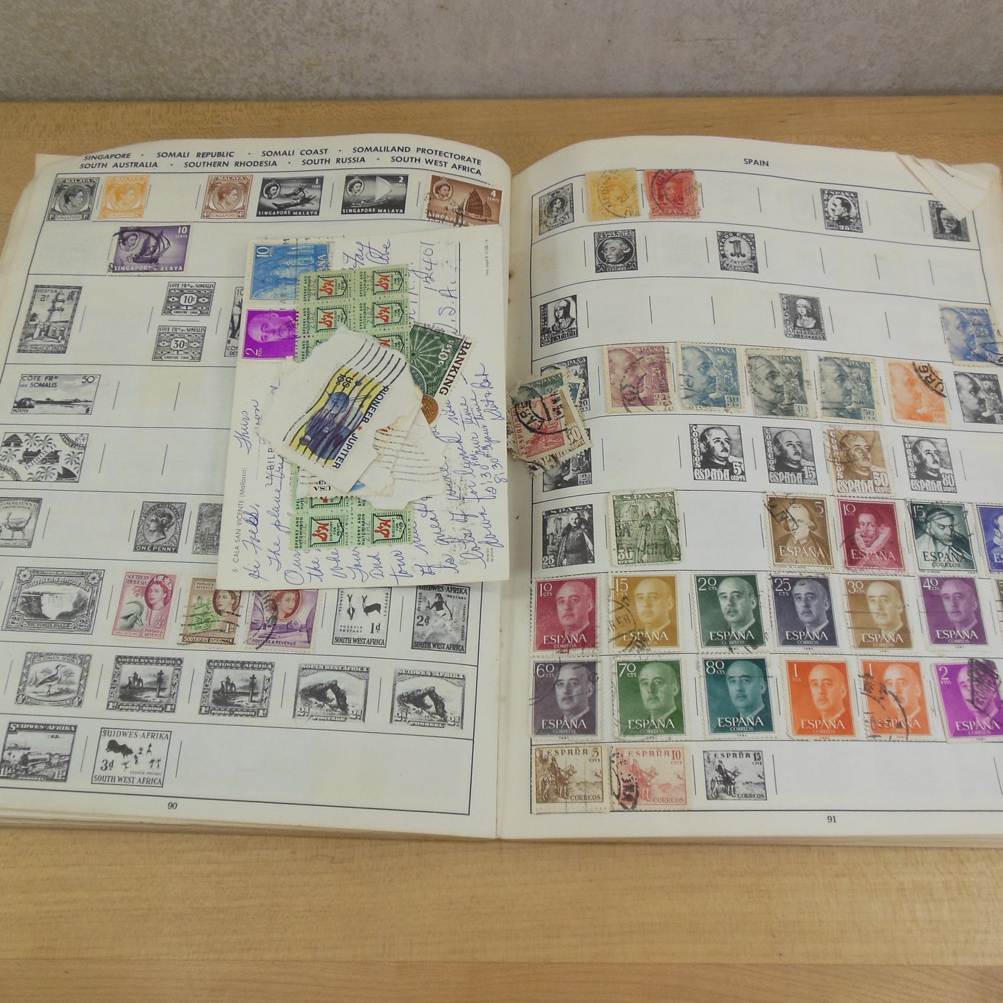 Explorer World Stamp Collector Album 1960 - Partially Filled Unresearched Cancelled