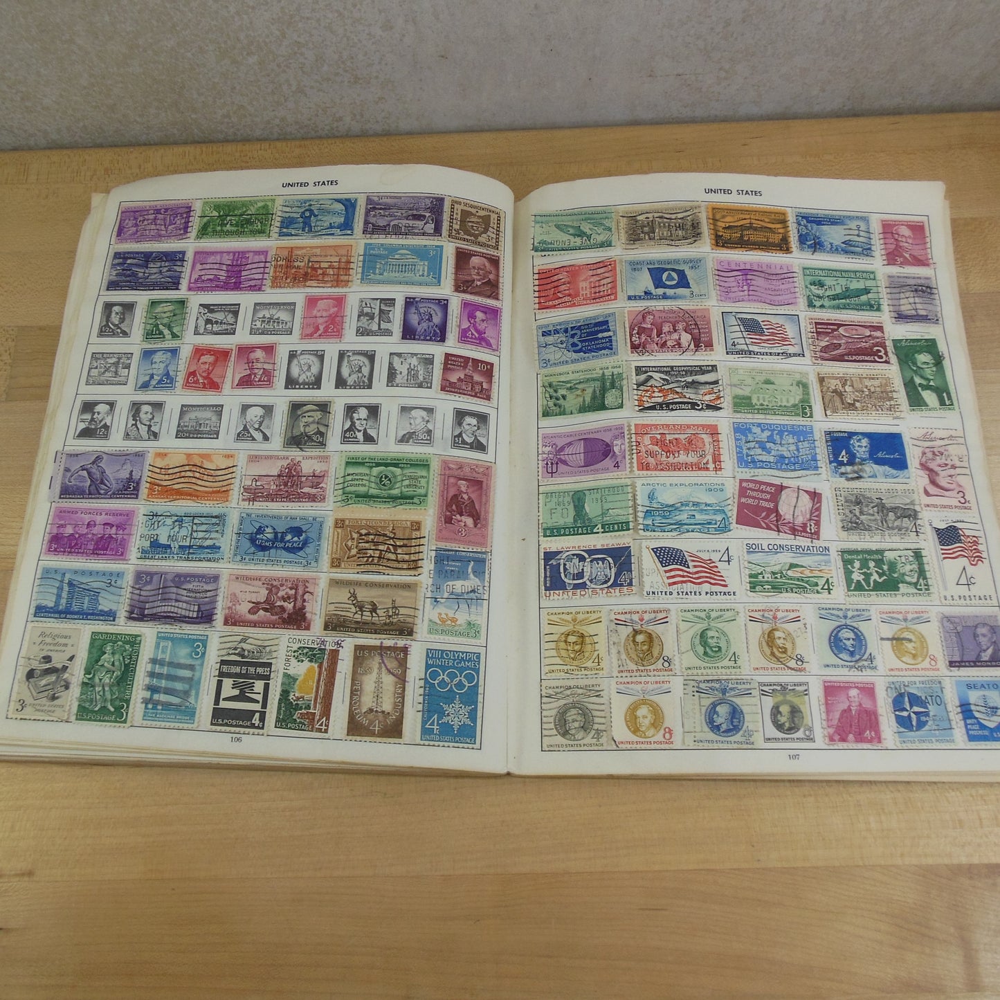 Explorer World Stamp Collector Album 1960 - Partially Filled Unresearched Collection