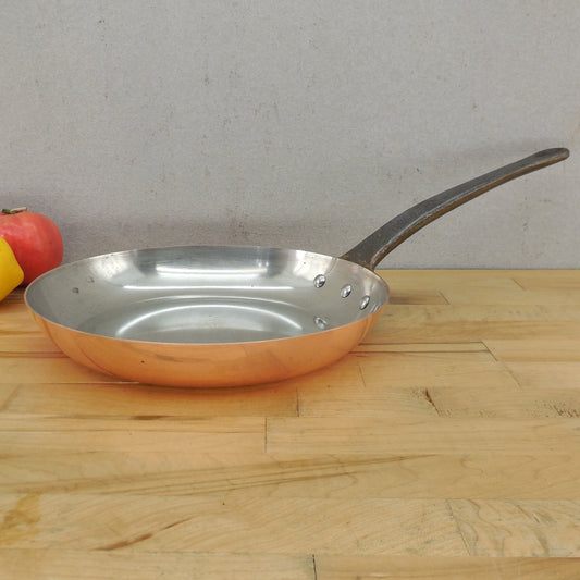 Baumalu France Fabrication Francaise 9.5" Copper Tin Fry Pan Skillet 2mm