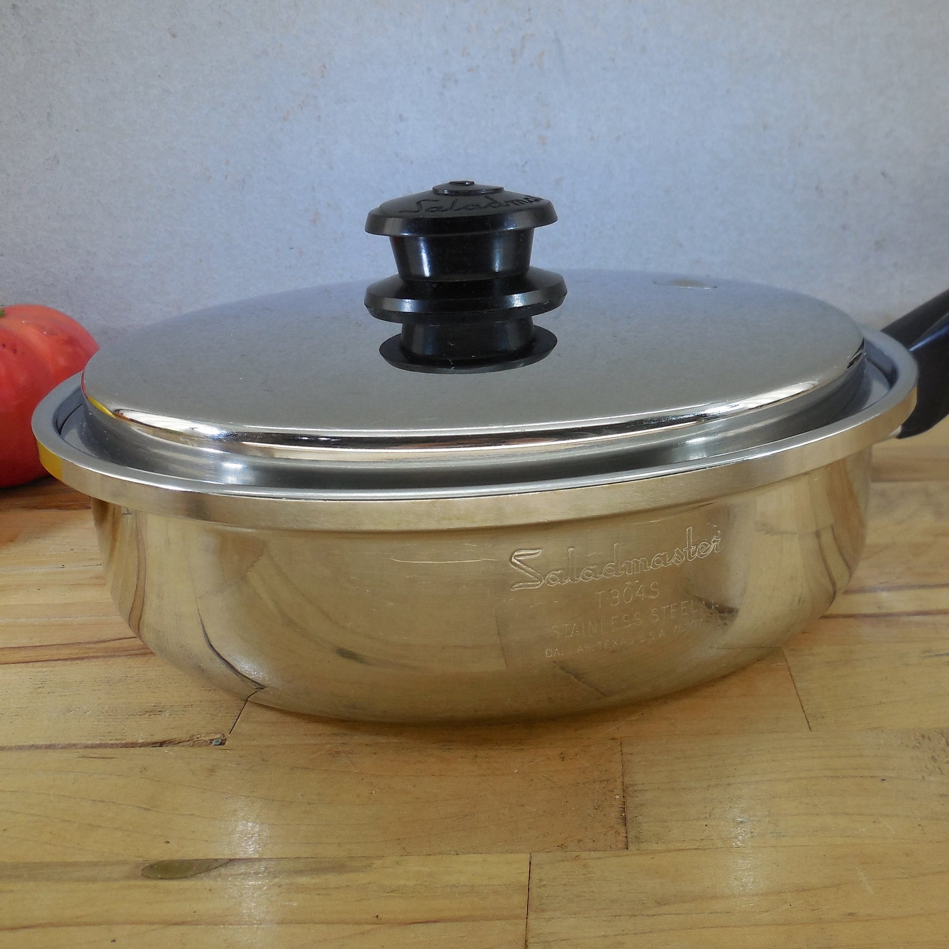 Saladmaster USA T304S Stainless 9" Skillet with Vapo Lid Restored Vintage