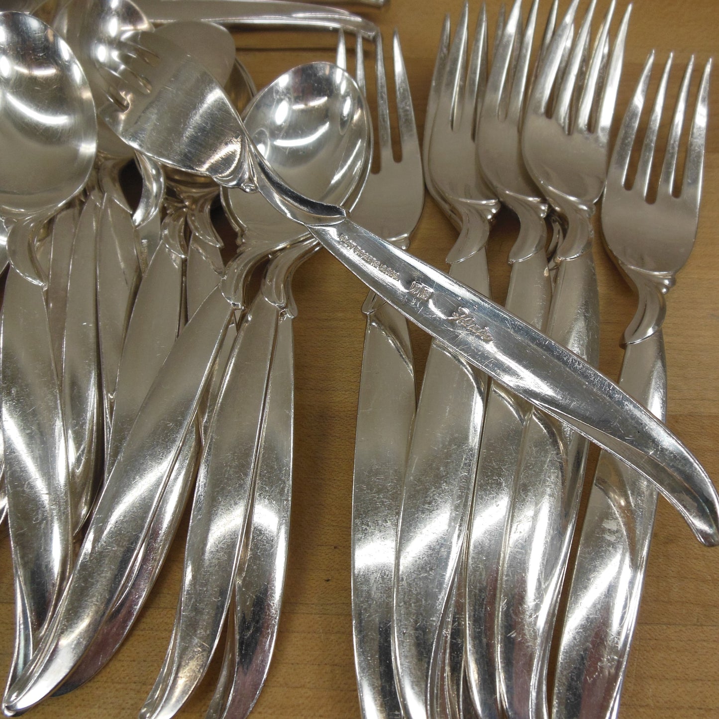 Rogers Bros. International Silver Plate Flair - Partial Set 38 Pieces spoon fork knife