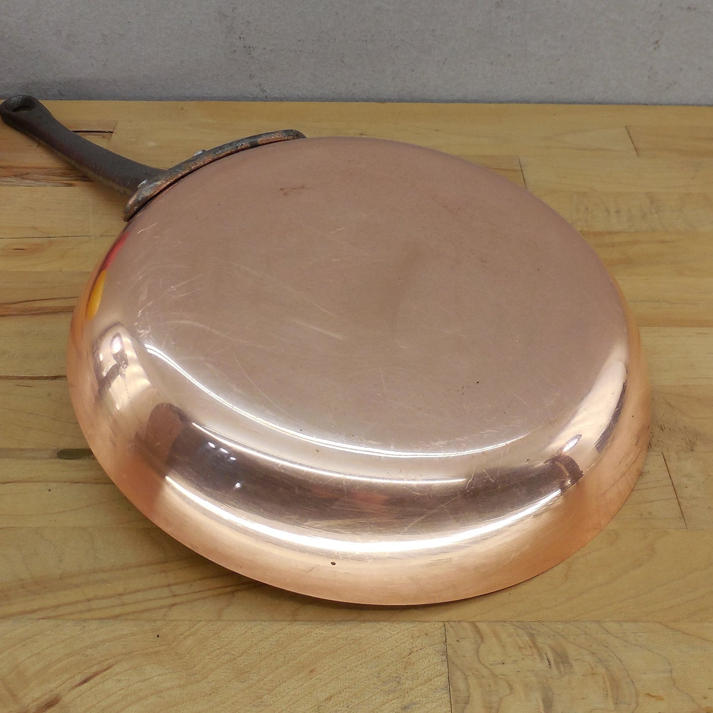 Baumalu France Fabrication Francaise 9.5" Copper Tin Fry Pan Skillet 2mm Omelet