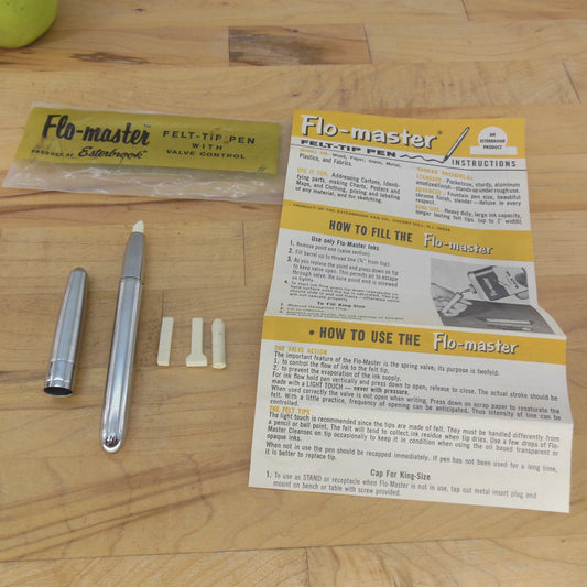 Esterbrook Flo-master Felt-Tip Pen Valve Control Refillable Unused