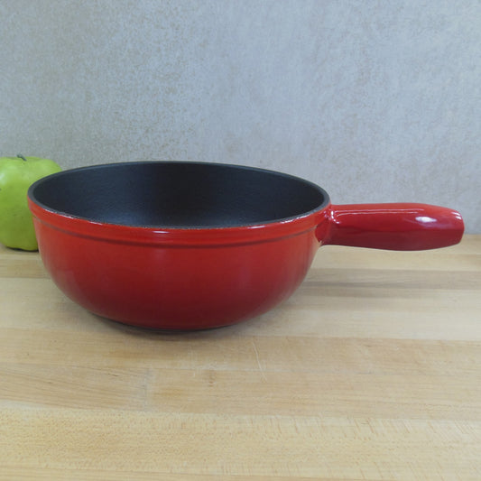 Unbranded Swiss Style Red Enamel Cast Iron Fondue Pot Saucepan