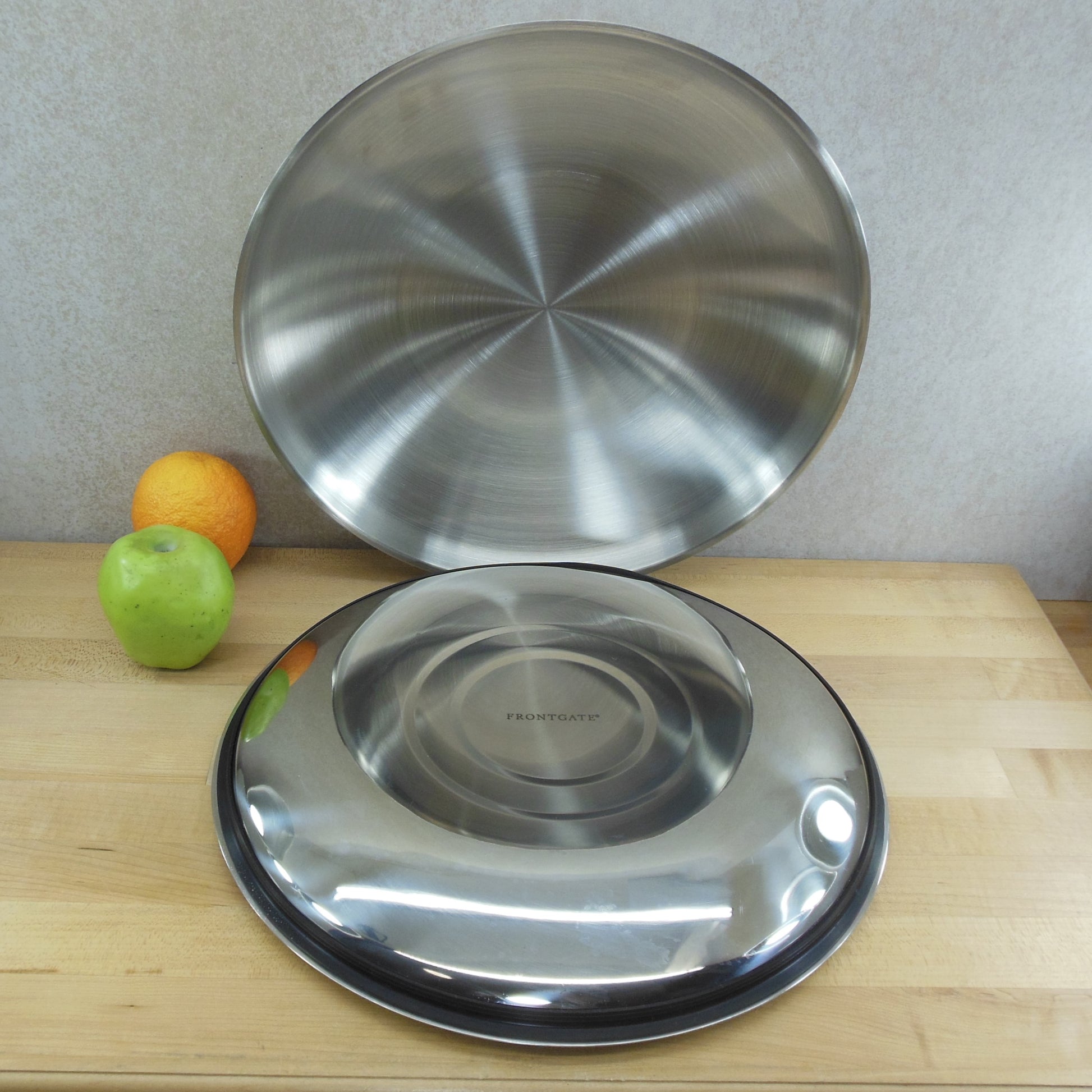 Frontgate Super Chill Stainless Appetizer Serving Tray Shrimp Cocktail Dip 2 Piece