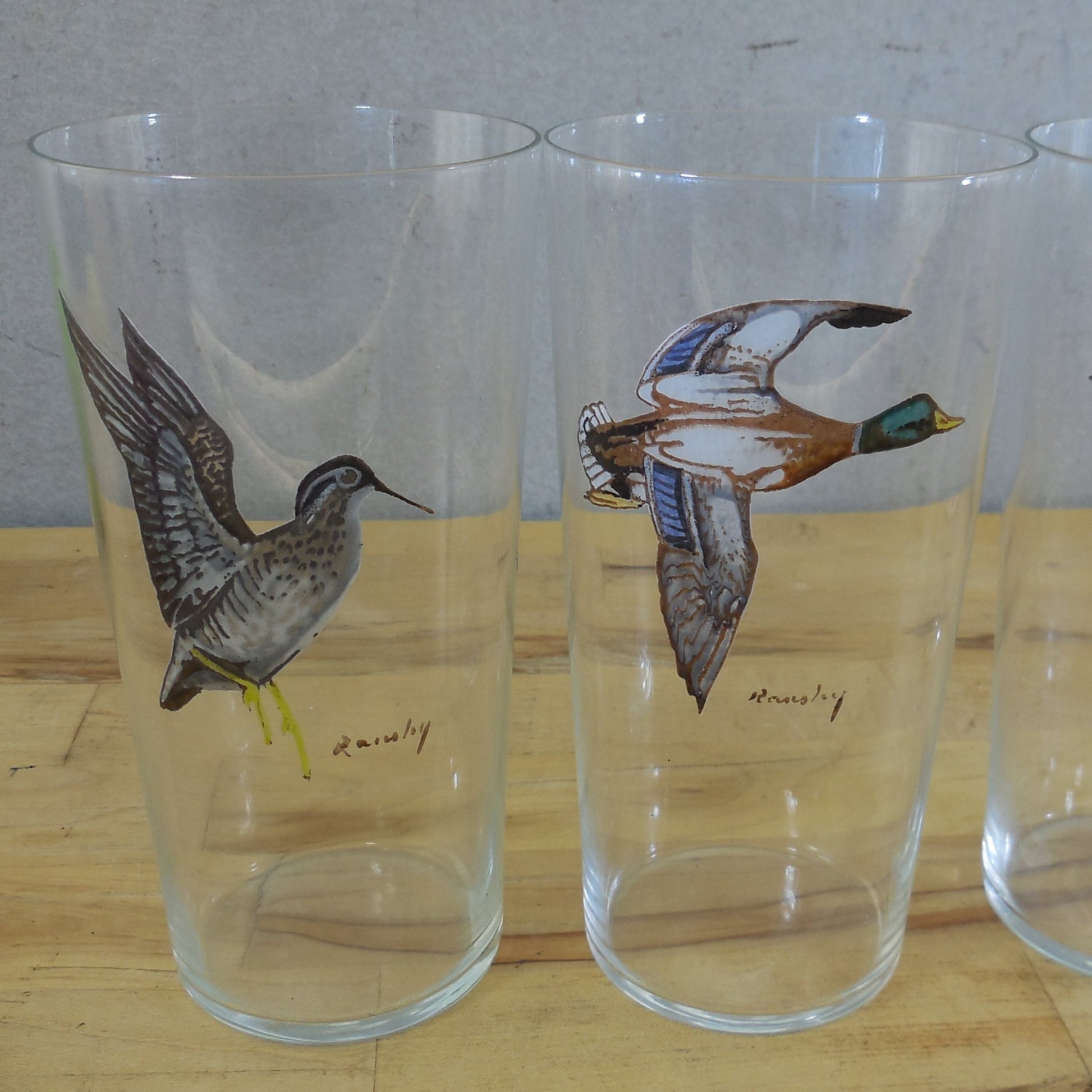 Abercrombie & Fitch Frank Vosmansky Bird Duck Wild Game 6 Set Highball Glasses Waterfowl