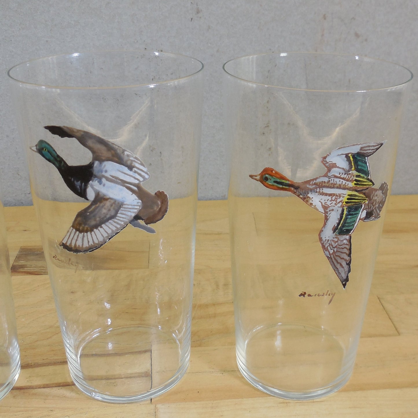 Abercrombie & Fitch Frank Vosmansky Bird Duck Wild Game 6 Set Highball Glasses Vintage