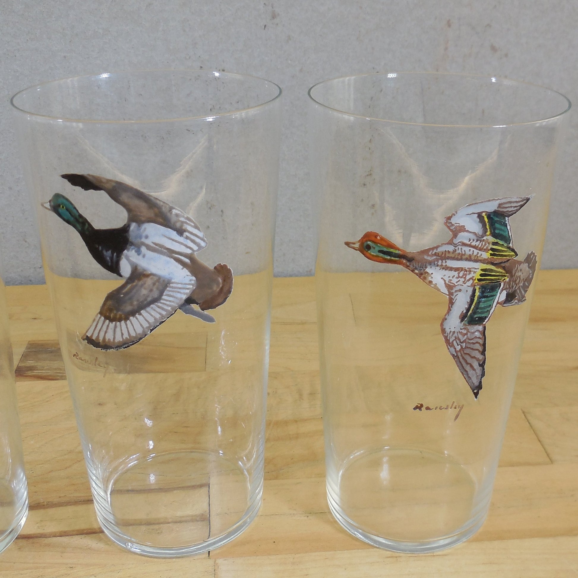 Abercrombie & Fitch Frank Vosmansky Bird Duck Wild Game 6 Set Highball Glasses Vintage