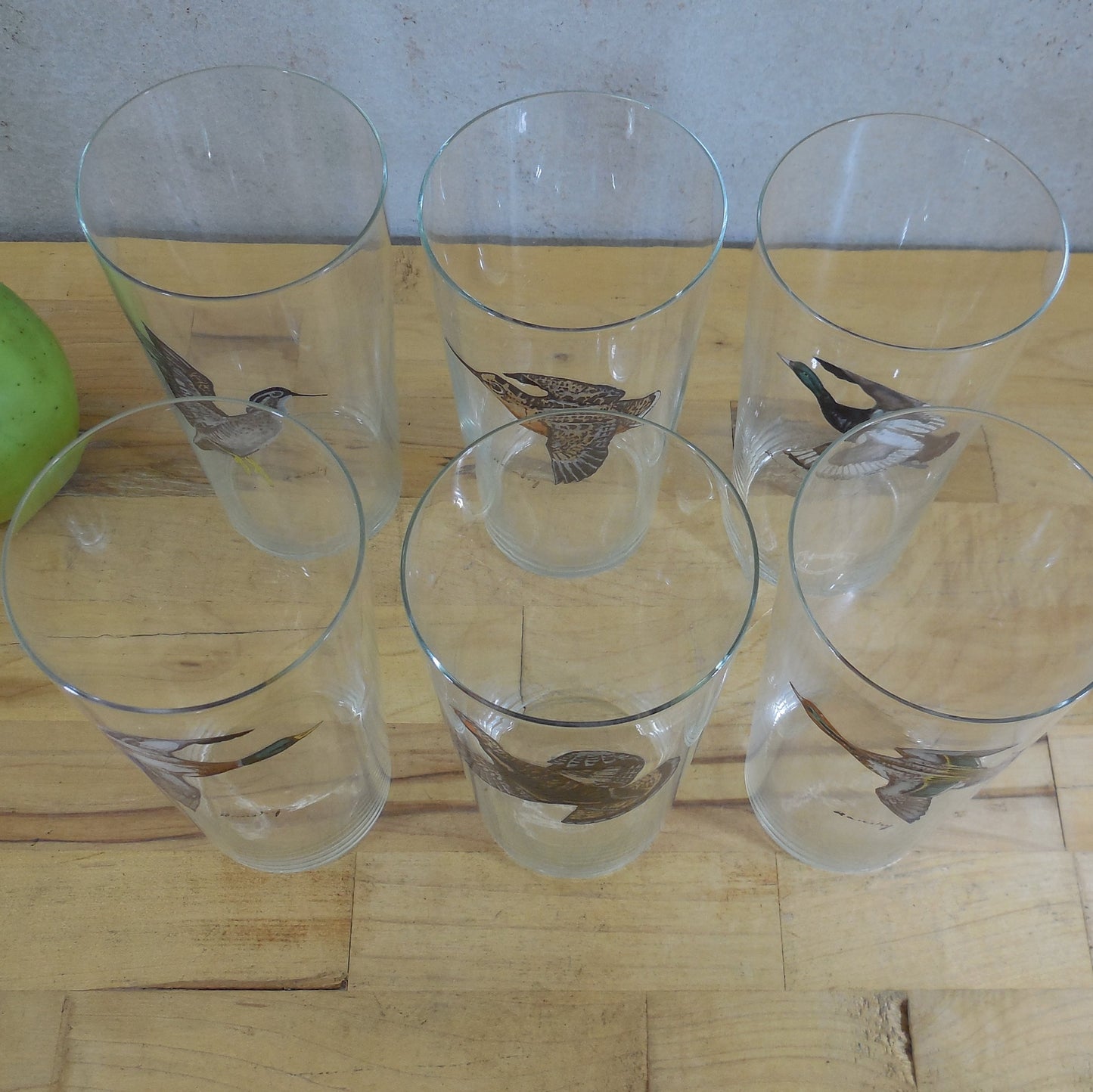 Abercrombie & Fitch Frank Vosmansky Bird Duck Wild Game 6 Set Highball Glasses EUC
