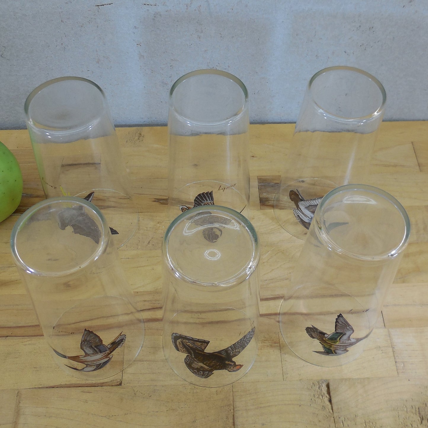 Abercrombie & Fitch Frank Vosmansky Bird Duck Wild Game 6 Set Highball Glasses 5-7/8"