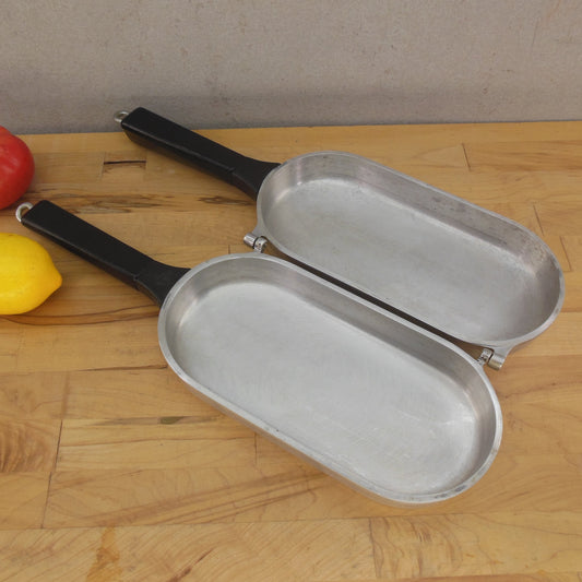 Miracle Maid G2 Cast Aluminum Folding Hinged Omelet Fish Pan Double Cooker