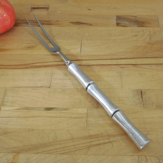 Unbranded Germany Stainless Bamboo Aluminum Handle Carving Fork 14"