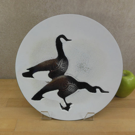 Norman Brumm Enamel Copper Dish Art Plate 2 Geese