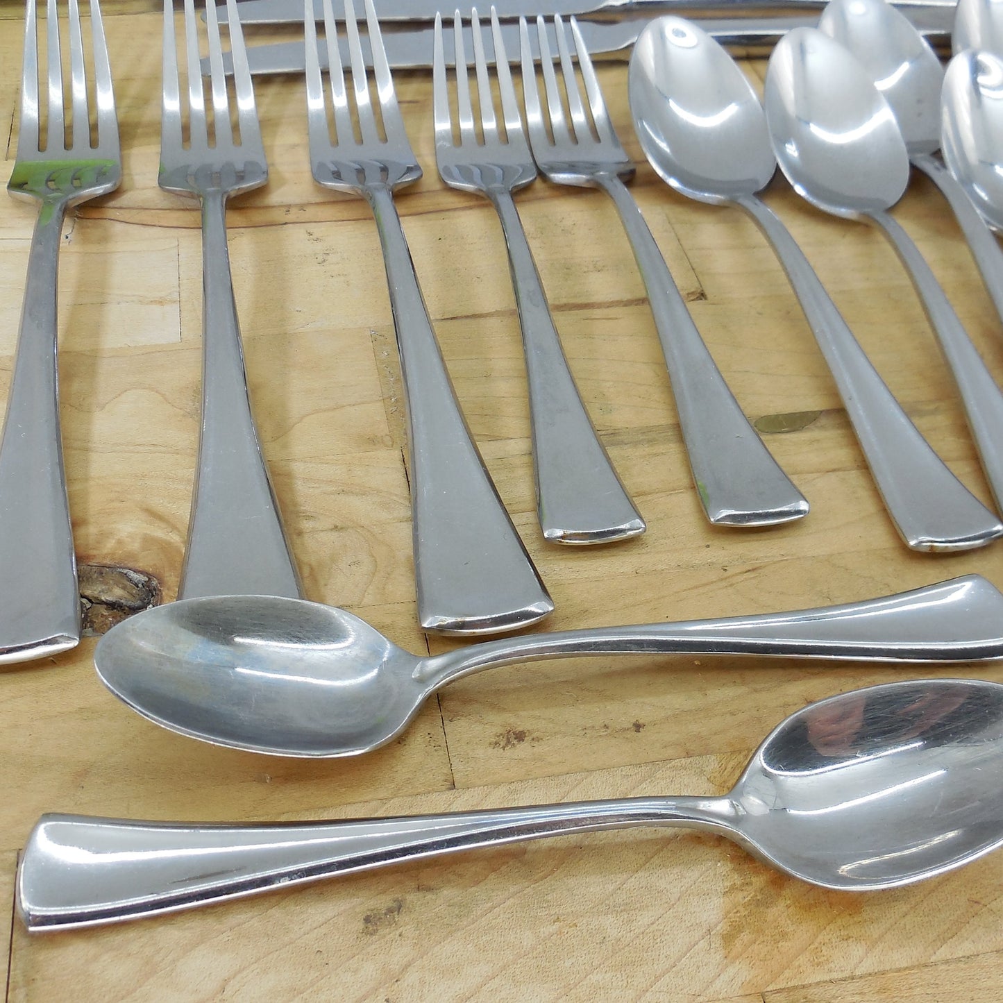 Gorham Stephanie Glossy Stainless Flatware 24 Lot Partial Set