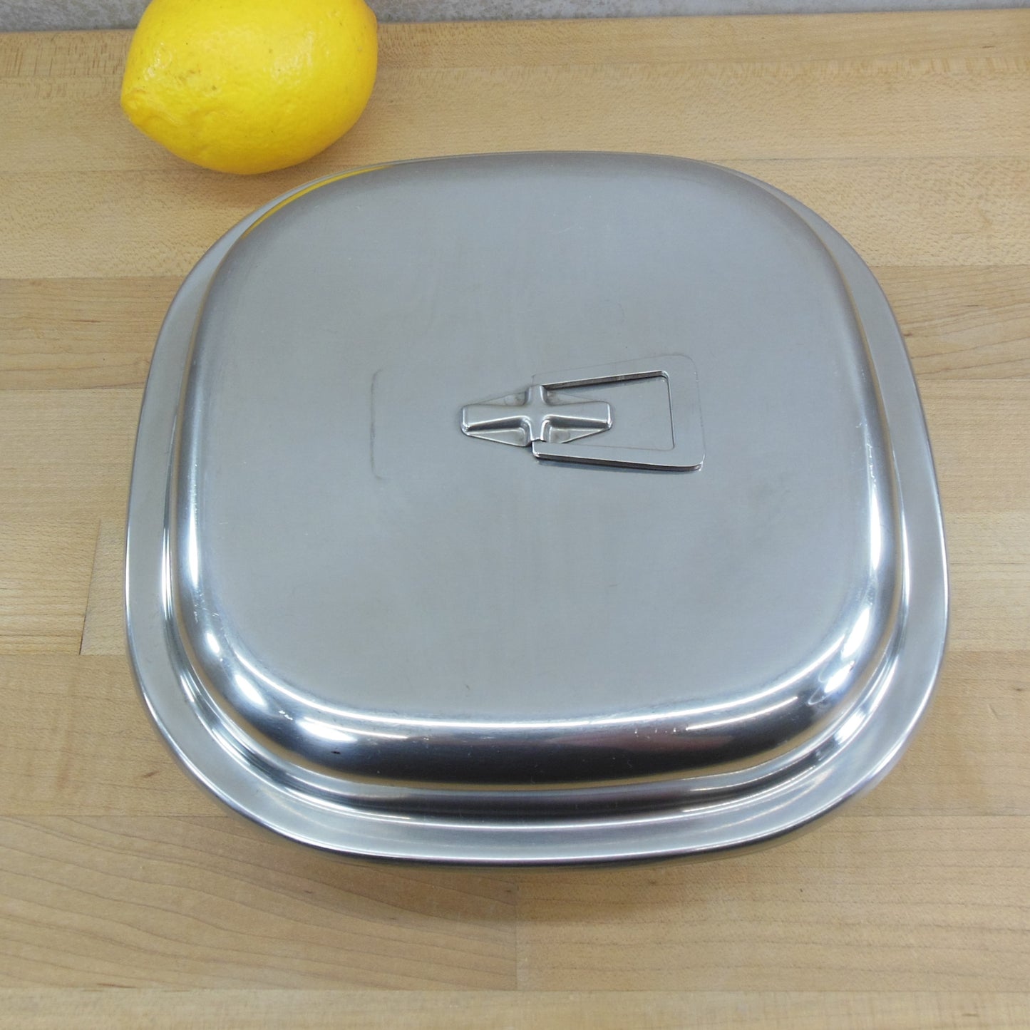 Gense Sweden 18-8 Stainless Lidded Square Dish Bowl Hinged Knob Vintage