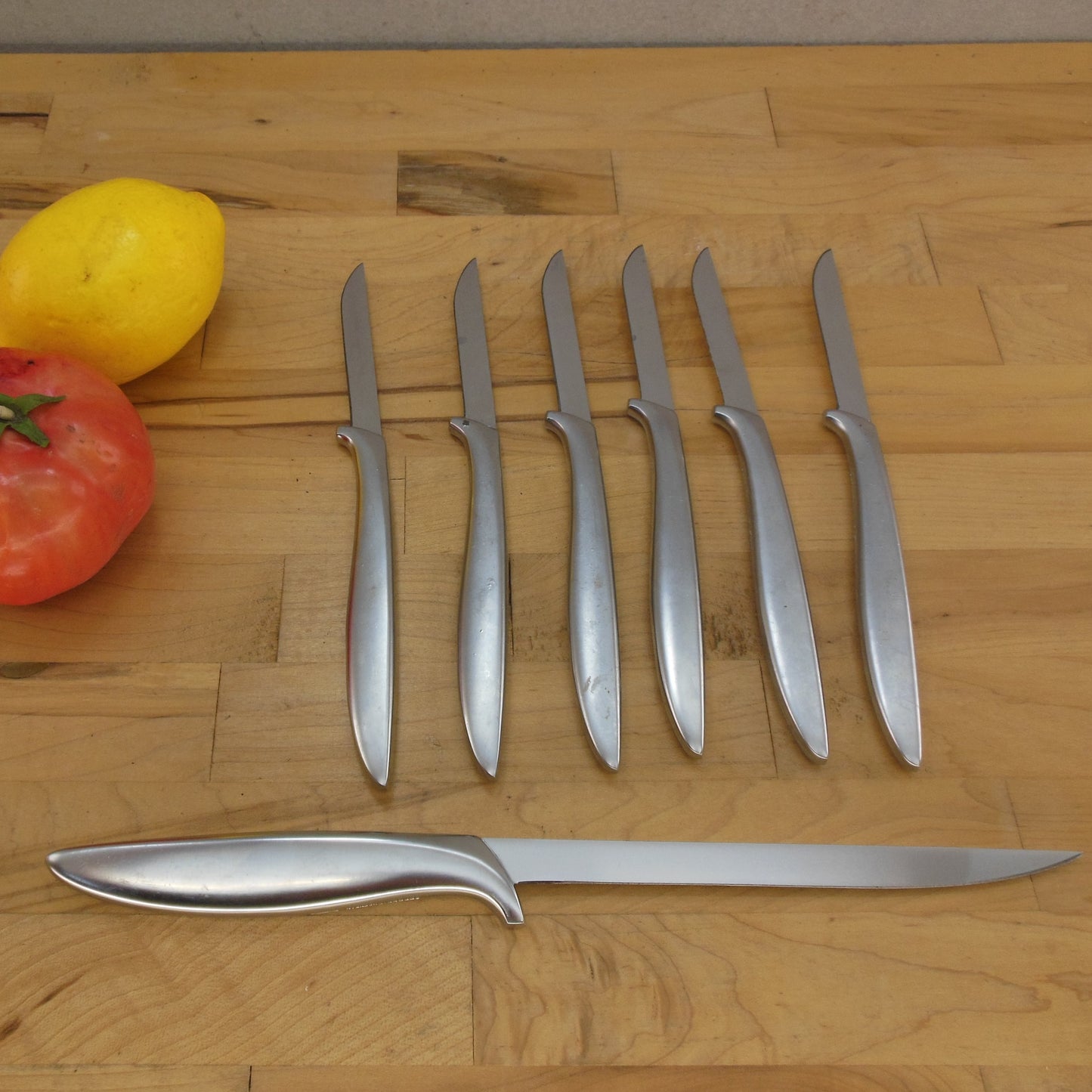 Gerber USA 6 Set Miming Steak Knives & Durendal Carver Vintage