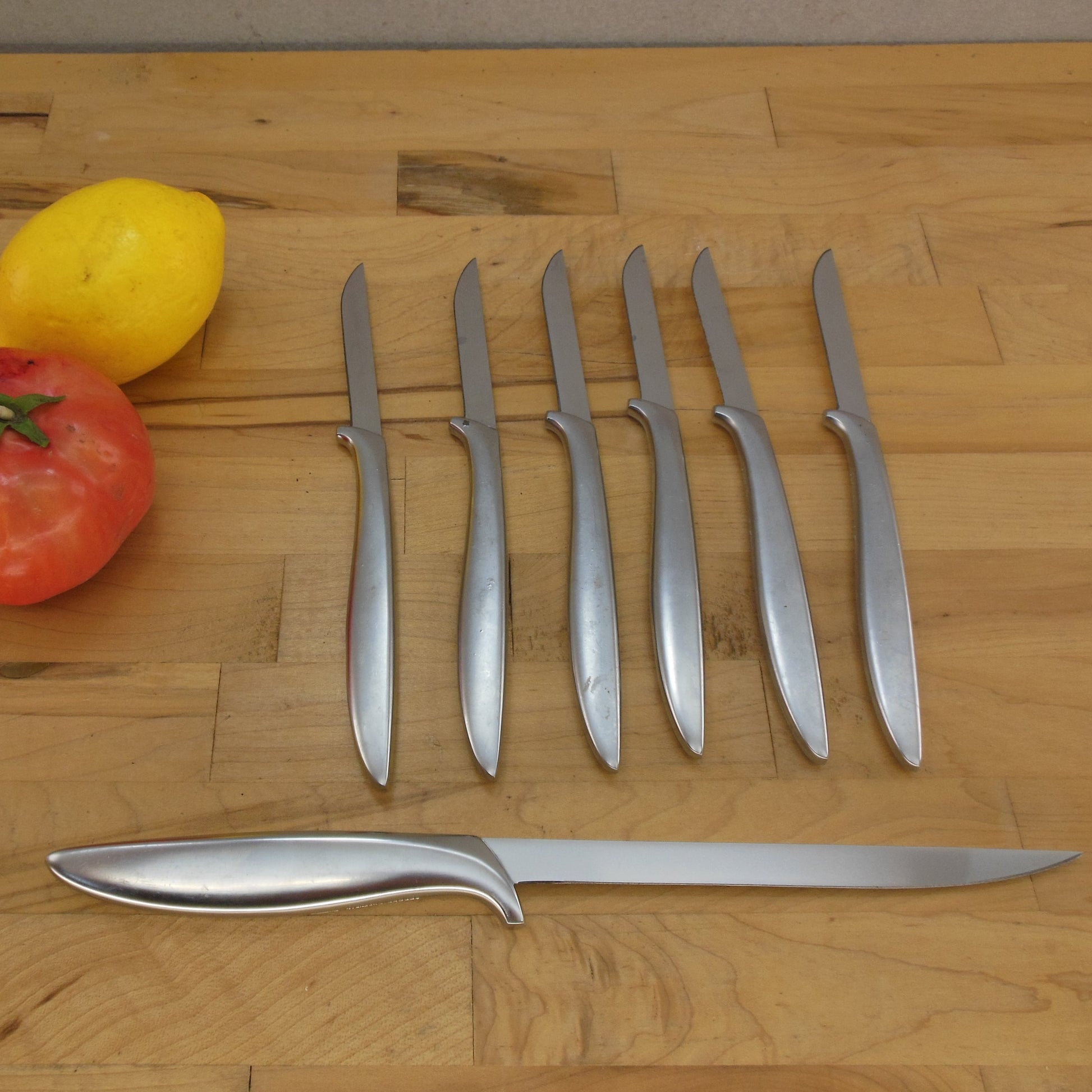 Gerber USA 6 Set Miming Steak Knives & Durendal Carver Vintage