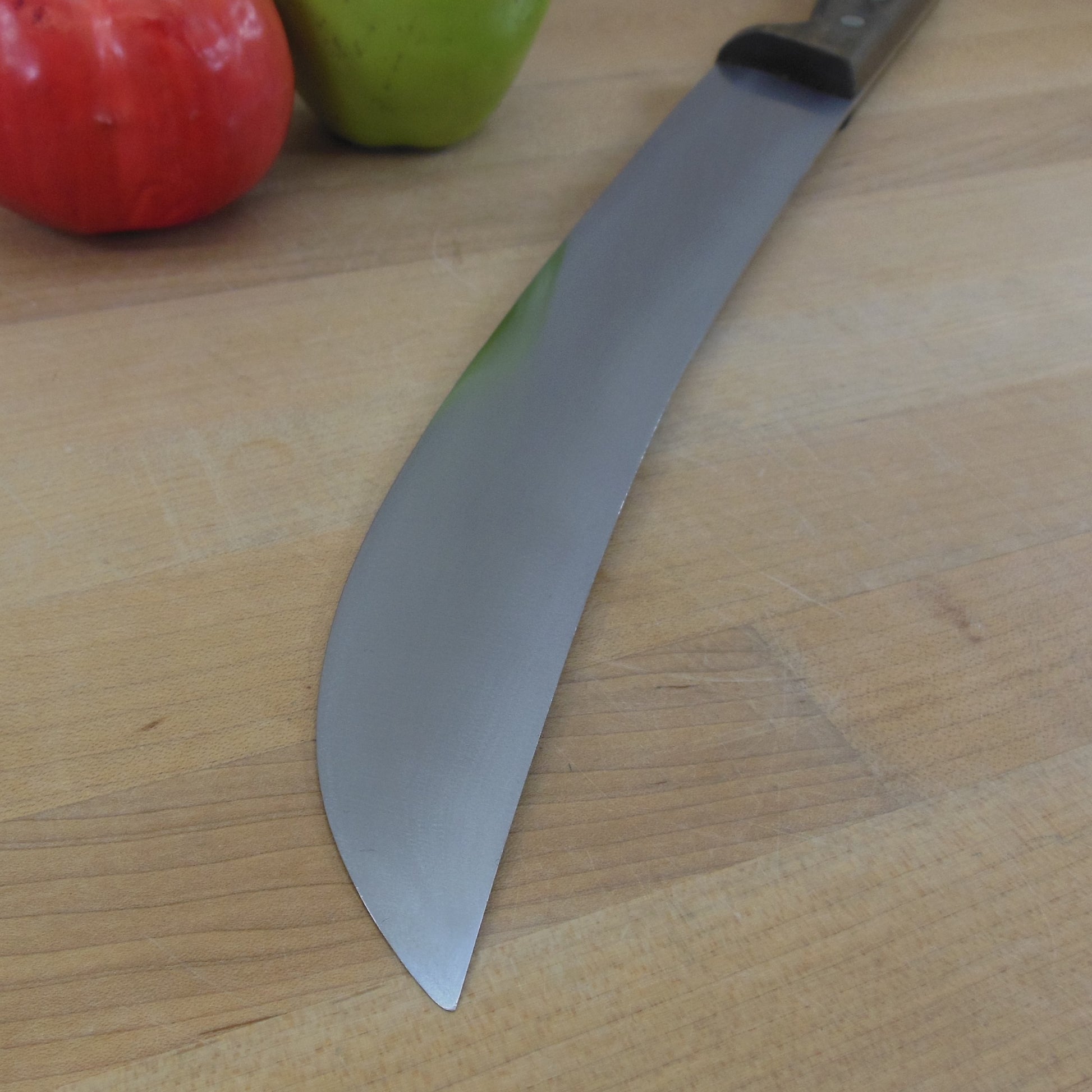 Giesser Germany 12" Stainless Scimitar Butcher Knife Wood Handle vintage