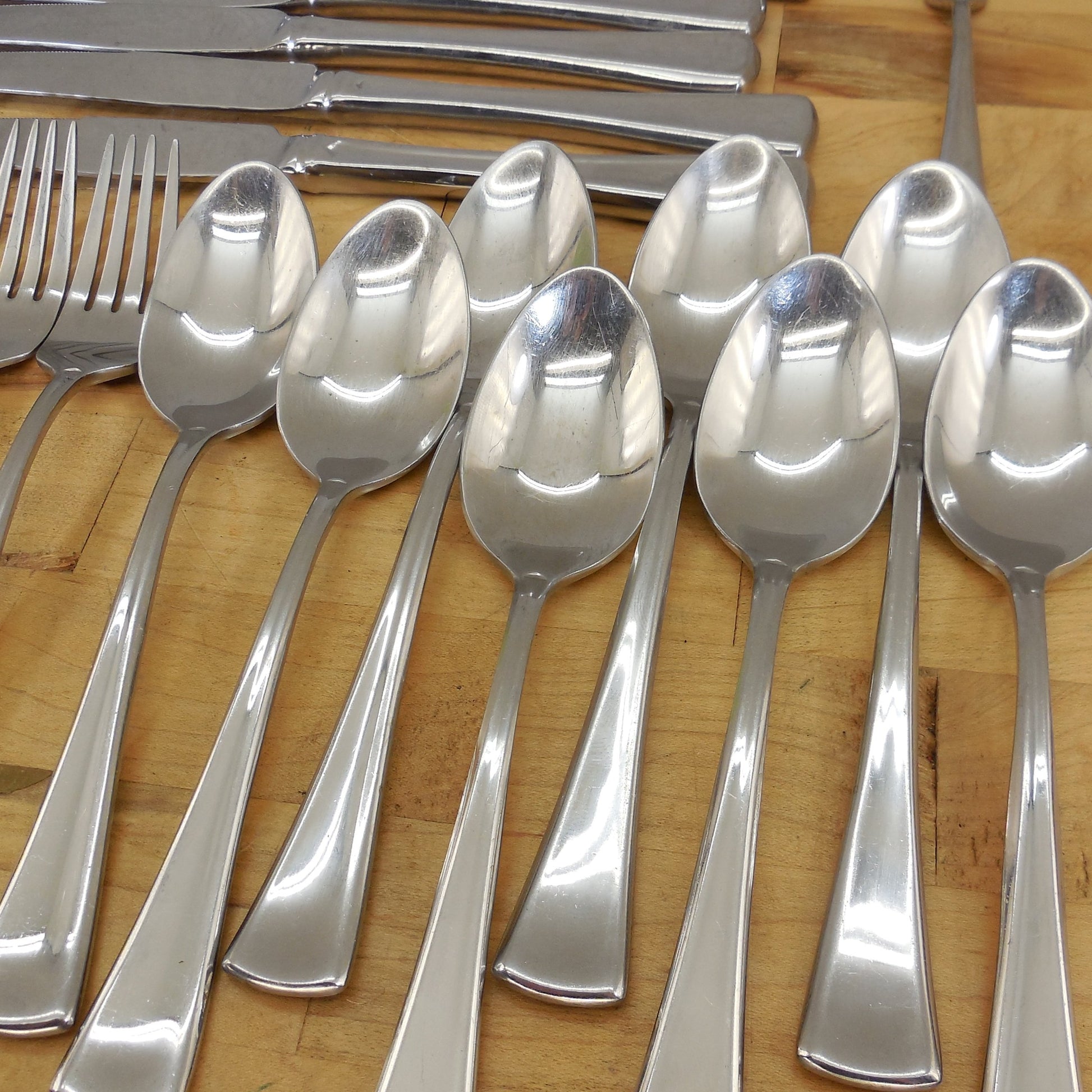 Gorham Stephanie Glossy Stainless Flatware 24 Lot Partial Set