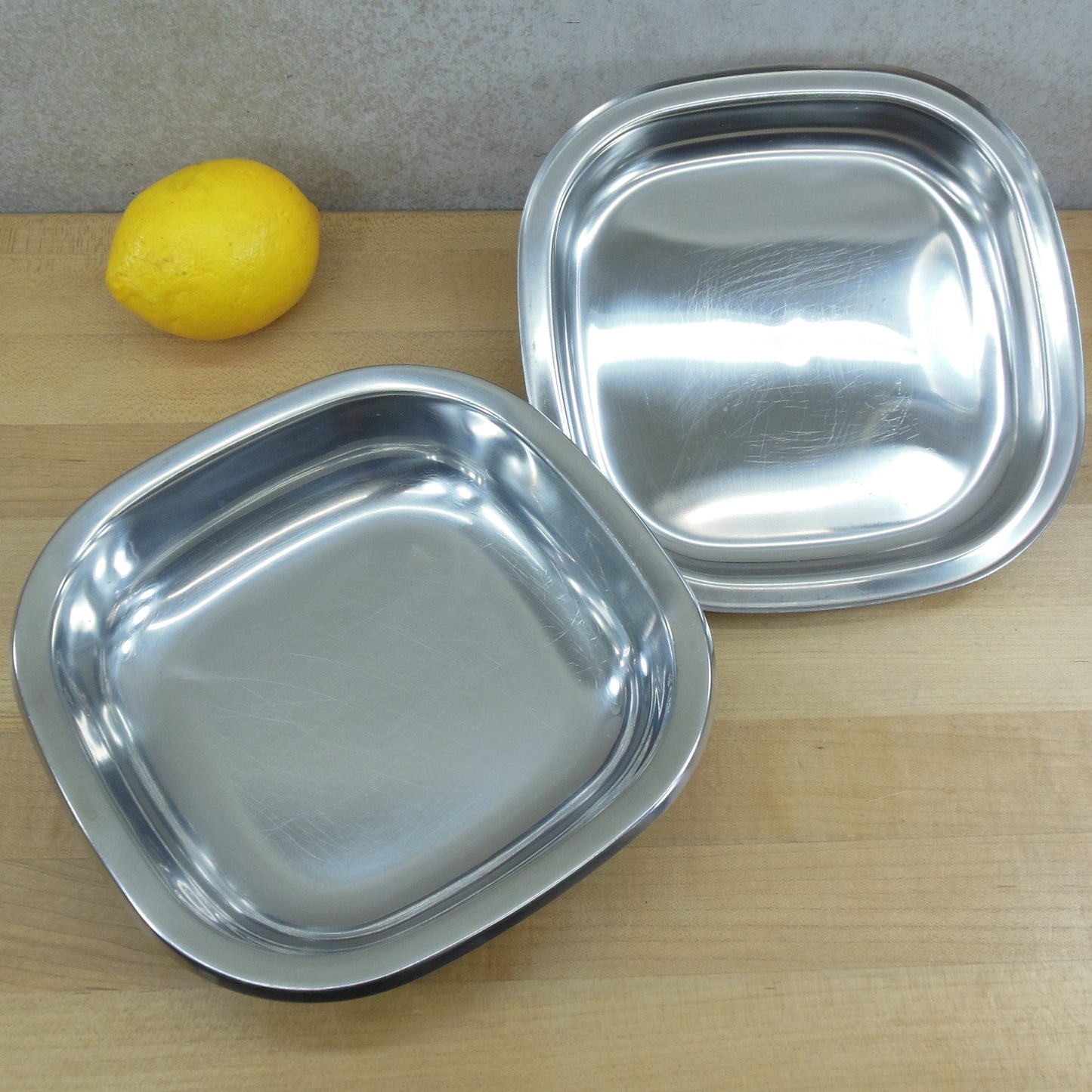 Gense Sweden 18-8 Stainless Lidded Square Dish Bowl Hinged Knob Used