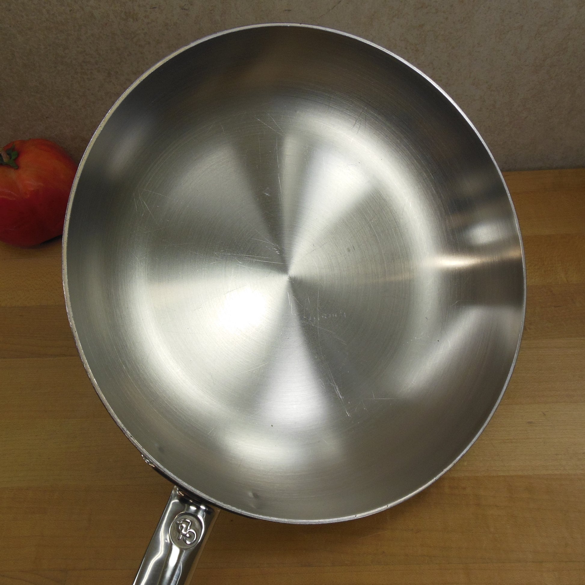 Giada de Laurentiis Pair Tri-Ply Stainless Fry Pan Skillets 8" 9.5" Interior