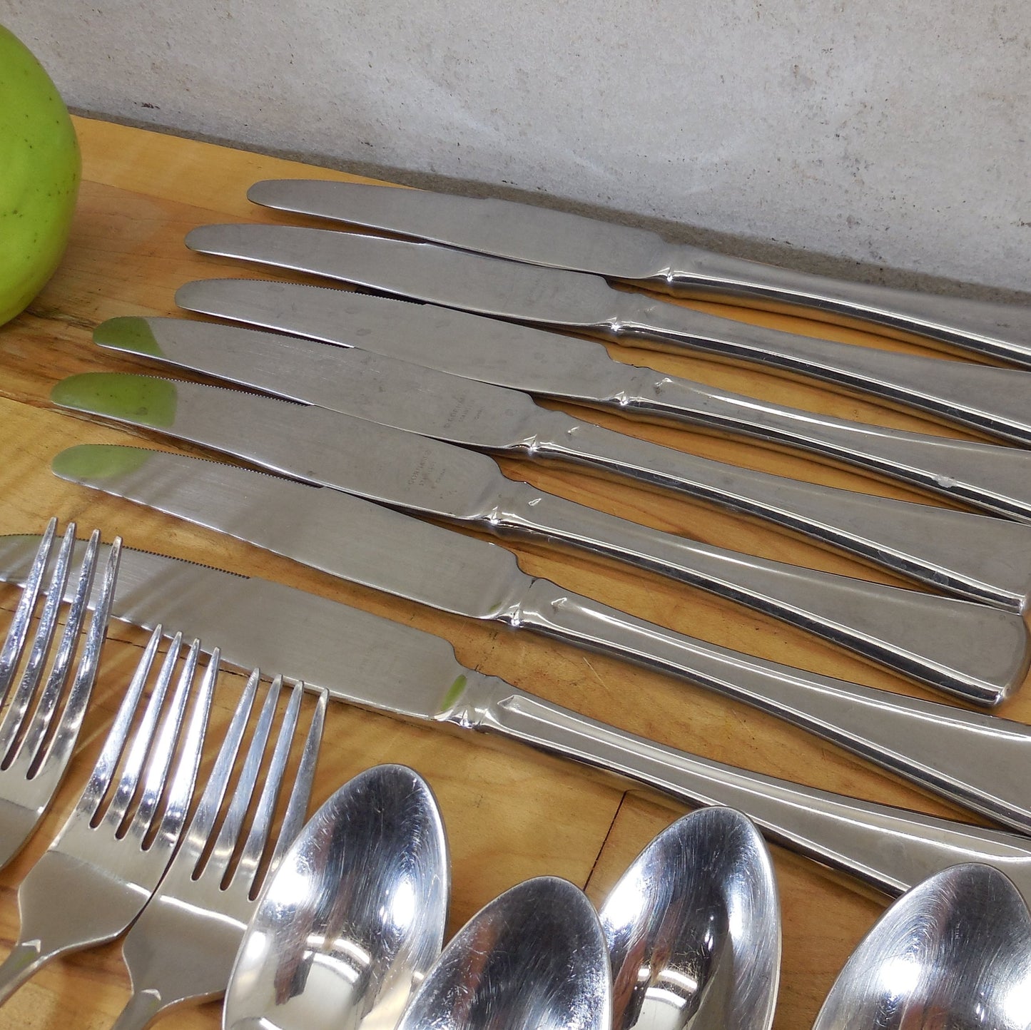 Gorham Stephanie Glossy Stainless Flatware 24 Lot Partial Set