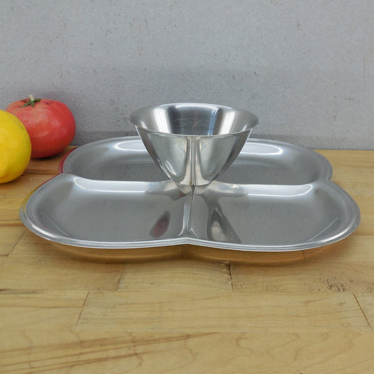 GABIS Sweden Stainless 4 Compartment Appetizer Relish Chip Dip Tray Vintage