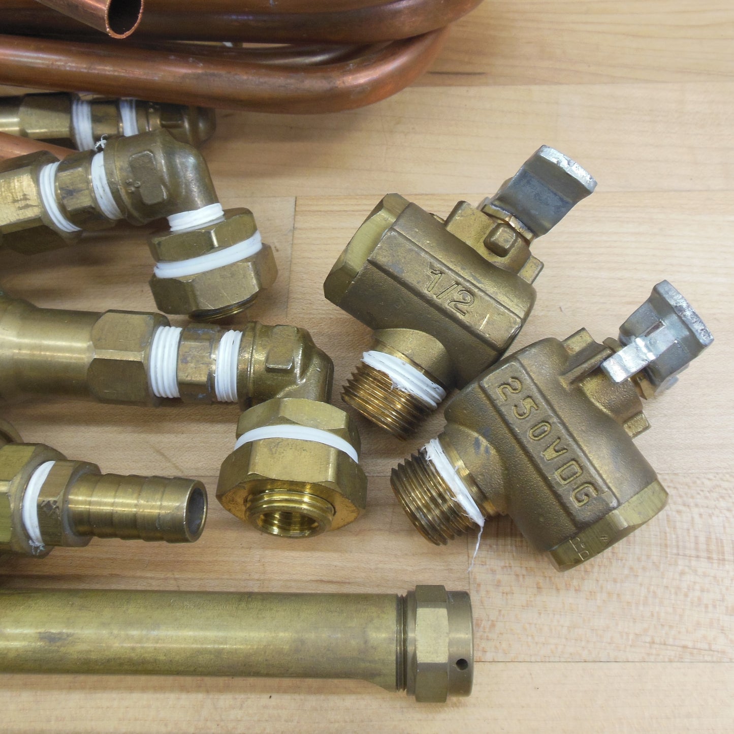 Gas Street Light Copper Brass Parts - Whitey 45S8 Valves 250WOG 1/2" Copper Tube