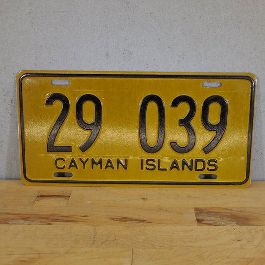 Cayman Islands License Plate Tag 29 039 Yellow Black