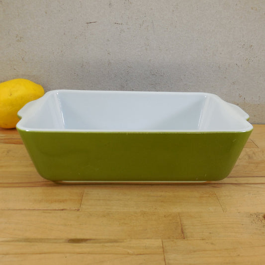 Pyrex Glass USA Lg. 1.5 Qt. Green Casserole Refrigerator Dish 0503 - No Lid