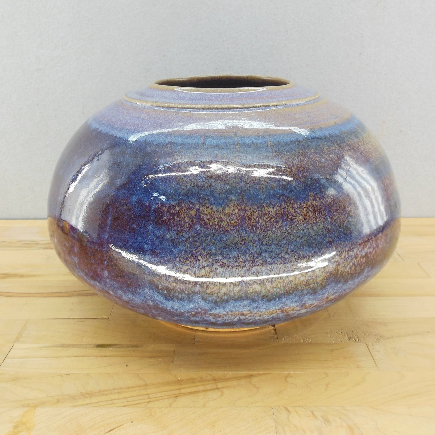 Geoffrey Healy? 2000 Signed Pottery Large Moon Jar Vase 8.5" 13"