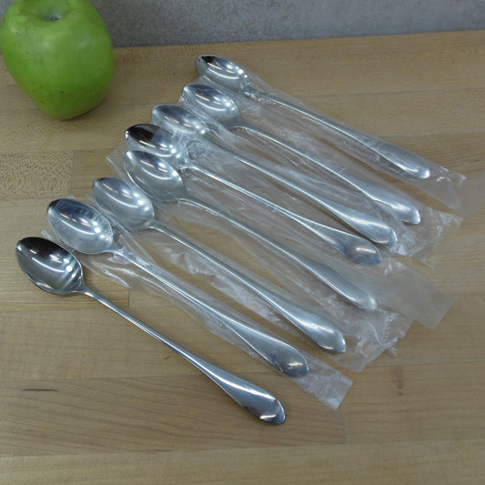 Gorham Meredith 18-8 Stainless Iced Tea Spoons - 8 Set NOS New