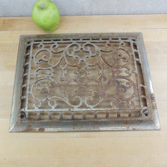 Antique Ornate Cast Iron Furnace Heat Floor Register Grate Cover