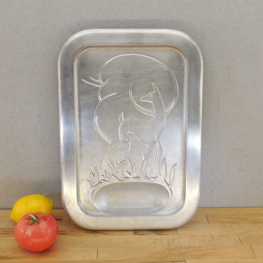 Griswold Erie PA Aristocraft Ware Aluminum Meat Serving Platter A2082 Deer
