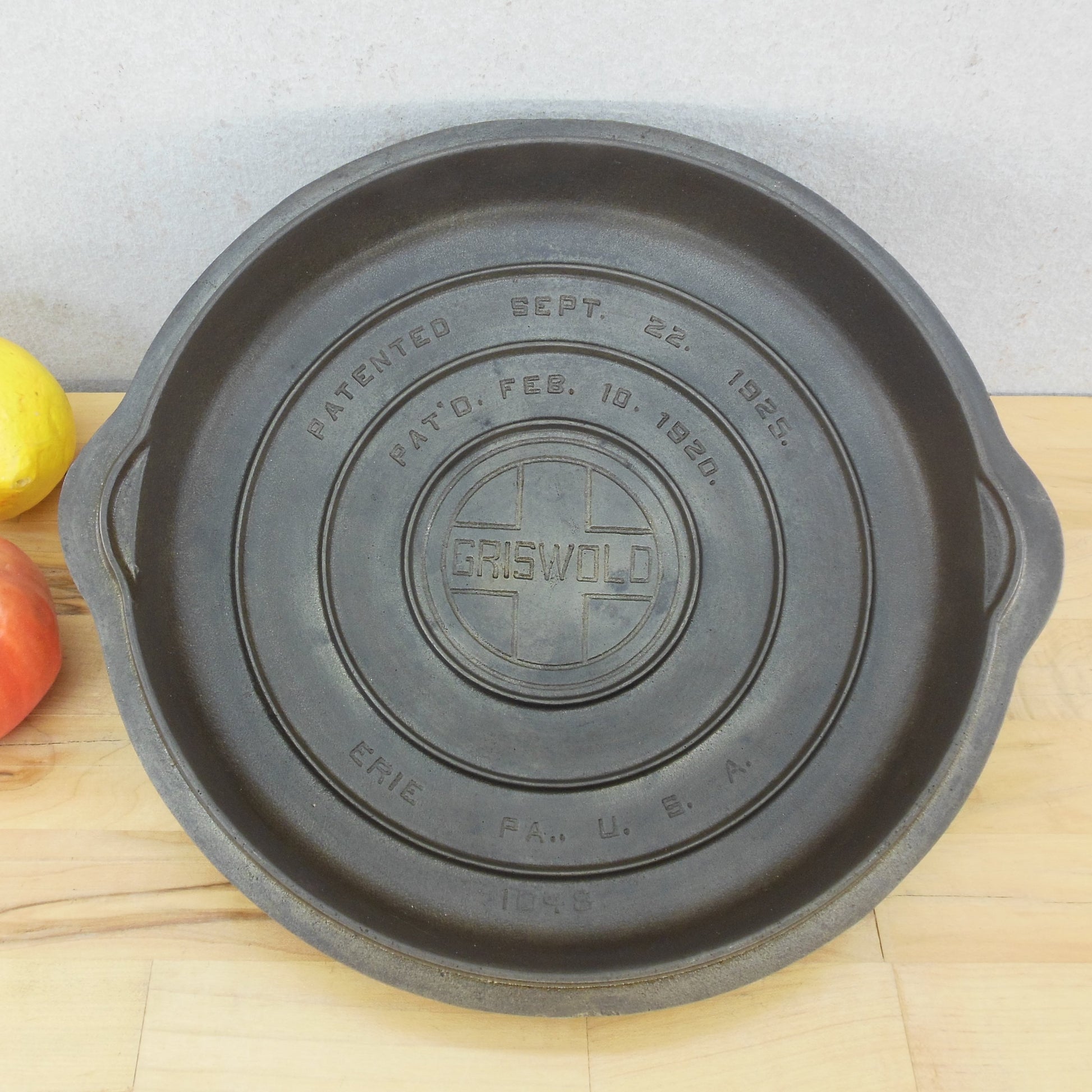 Griswold 1048 Cast Iron No.8 Self Basting Skillet Cover Lid Raised Letters Vintage
