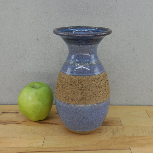 Geoff Walsh Signed Pottery 8.25" Vase Blue Purple Incised