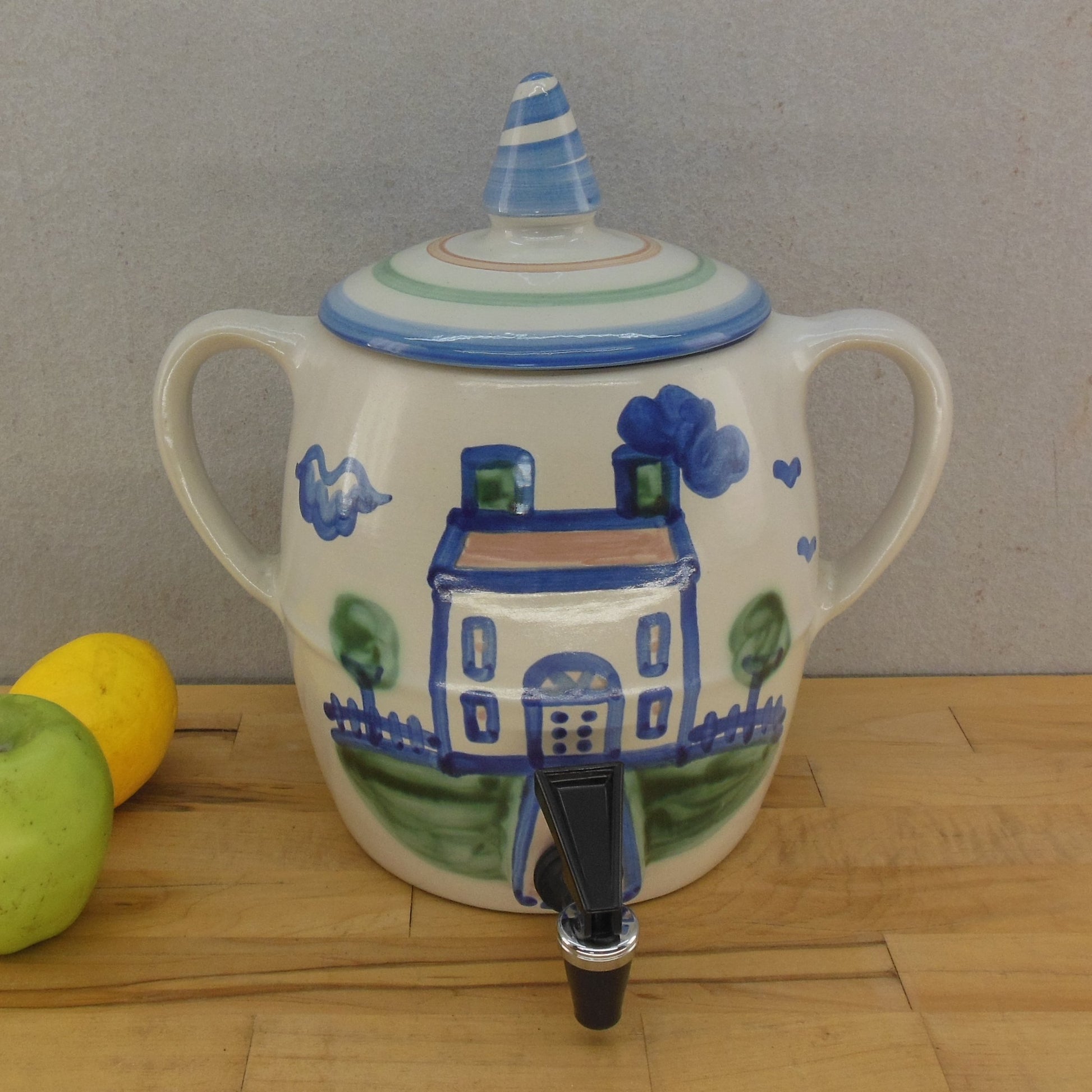 M.A. Hadley Pottery Farm House Beverage Water Cooler Dispenser Crock