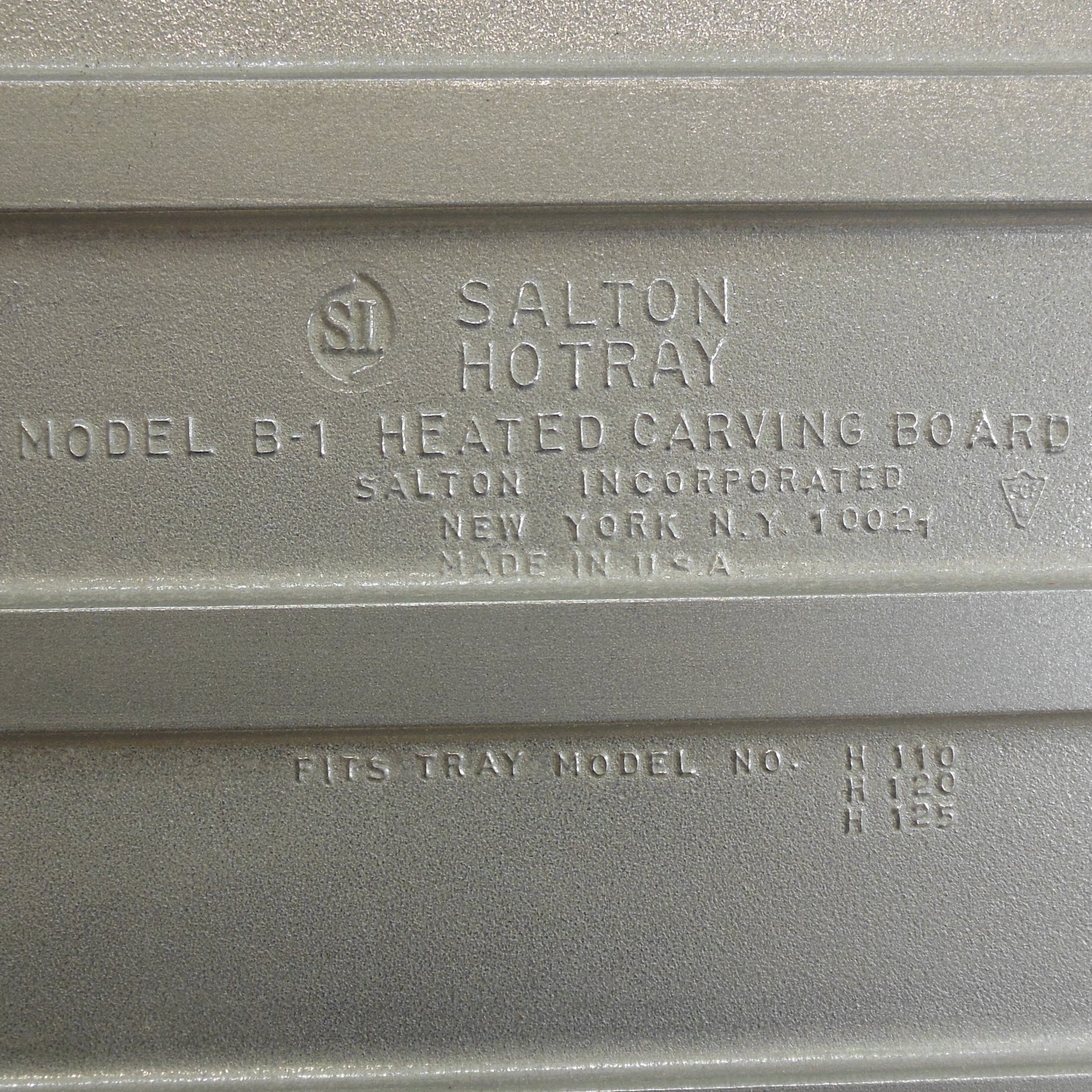 Salton Hotray USA Aluminum B-1 Hot-Slice Carving Board for H110 H120 H125 Used