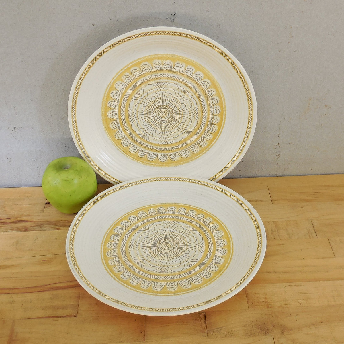 Franciscan Hacienda Gold Earthenware Pair Dinner Plates 10.75"