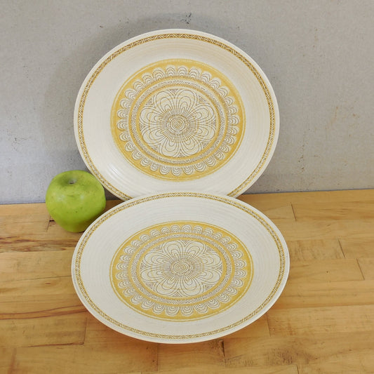 Franciscan Hacienda Gold Earthenware Pair Dinner Plates 10.75"