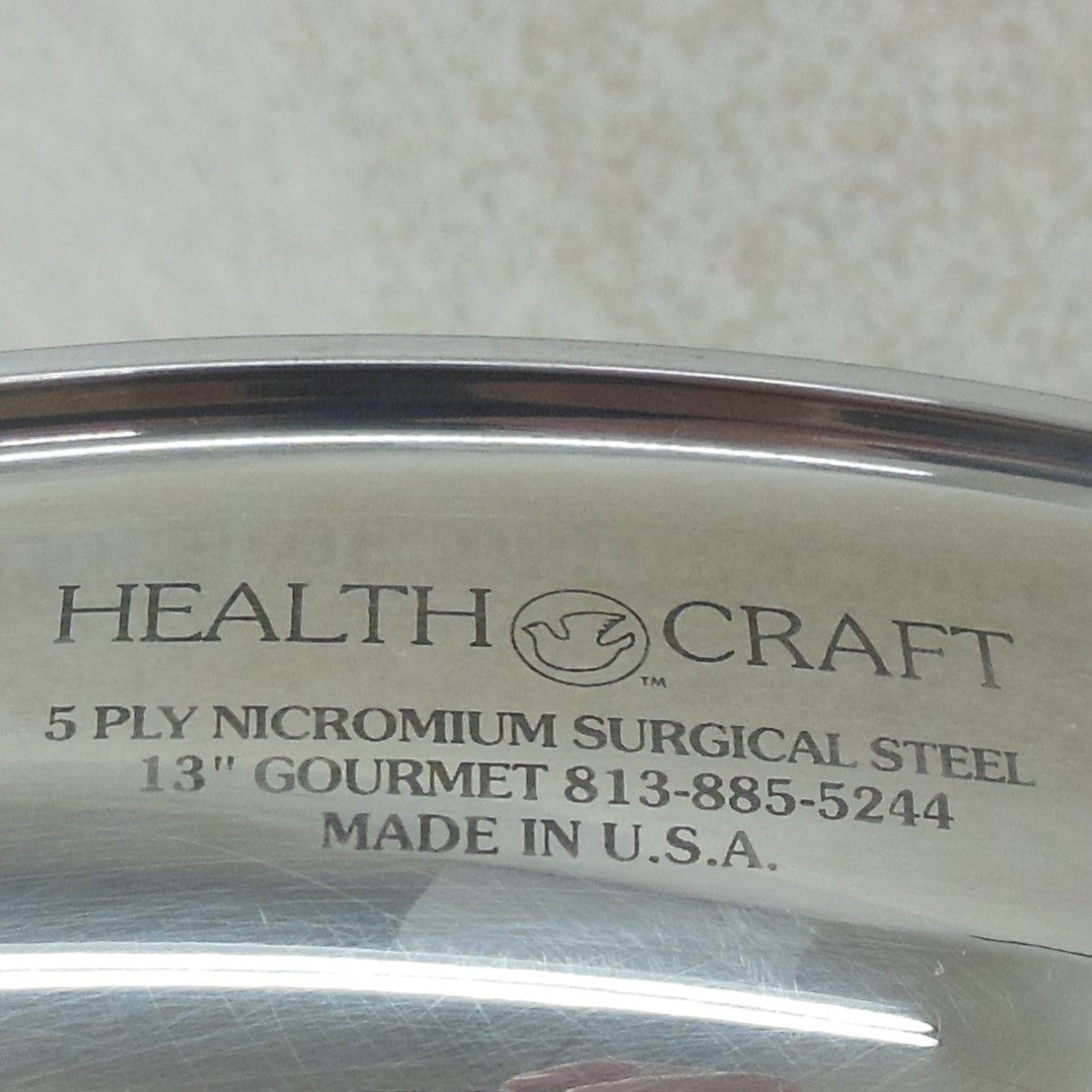 Health Craft USA 5 Ply Nicromium Surgical Steel 13" Gourmet Pan Maker Mark