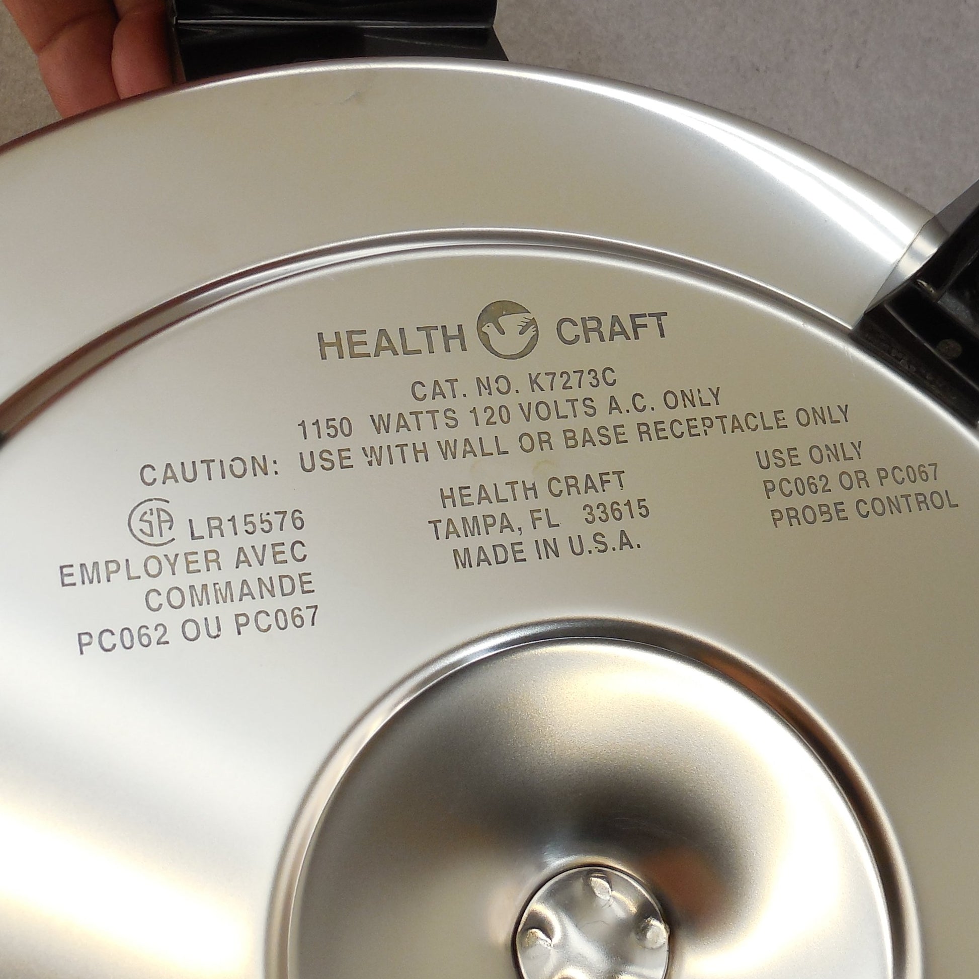 Health Craft Tampa USA K7273C Liquid Core 12" Electric Skillet Fry Pan