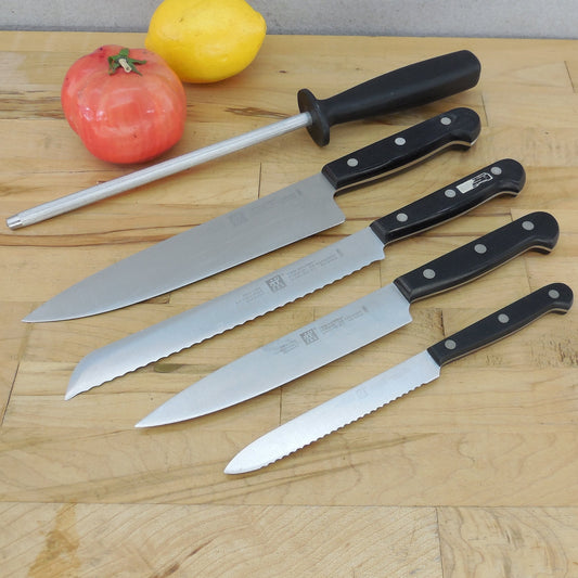 J. A. Henckels Germany Stainless 4 Knife Set & Hone Ice Hardened 316 Series