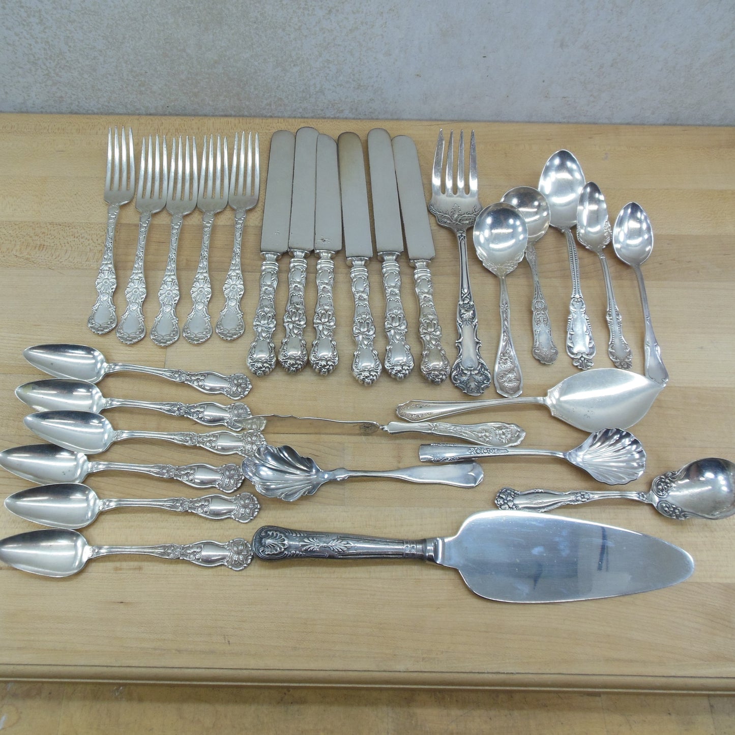 Mixed Lot Silverplate Flatware 27 Lot - Ornate Flowers & Other - Discounted Craft
