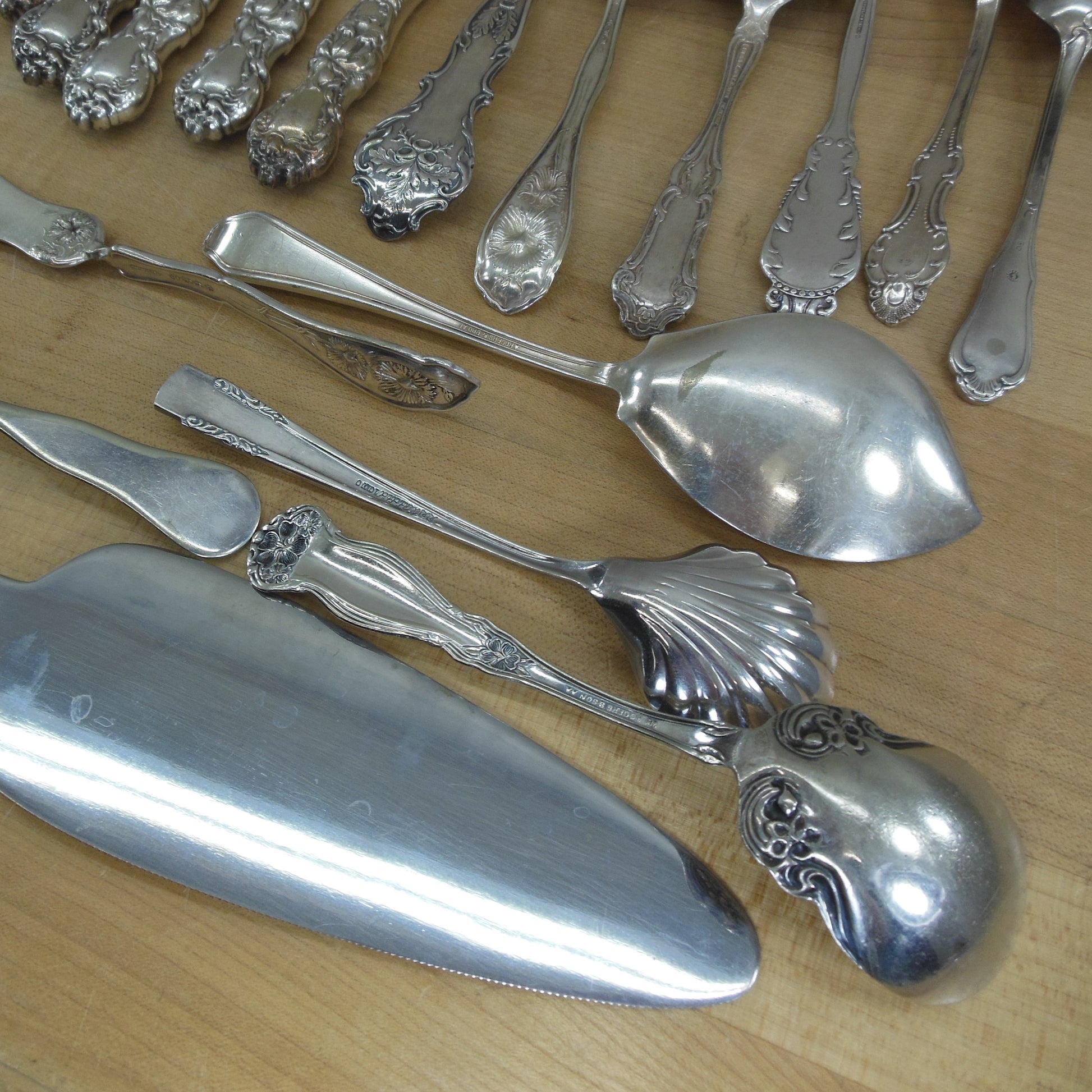Mixed Lot Silverplate Flatware 27 Lot - Ornate Flowers & Other - Discounted Craft serving pieces
